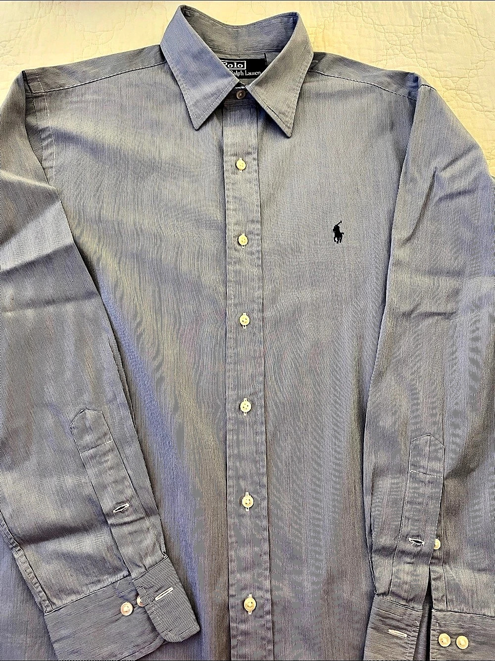 Polo Ralph Lauren Striped Dress Shirt in Blue Like New